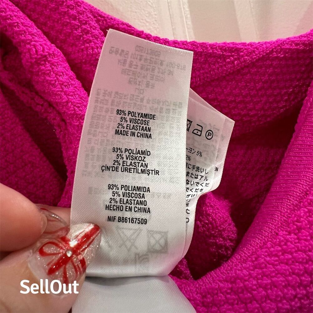 Ted Baker Women's One Shoulder Pink Knitted Skater Dress Size M - Picture 5 of 5